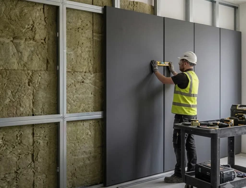 Acoustic substrate and backing system installed